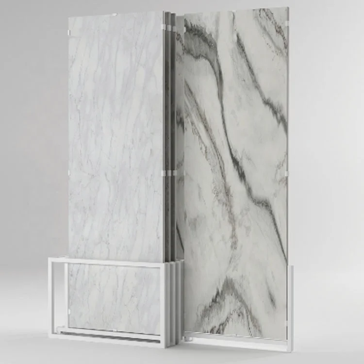 Factory Price Ceramic Display Stand For Exhibition marble slab 36x36''translucent marble slab display rack