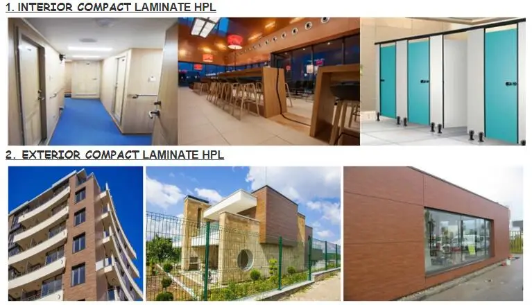 Toilet Partition Tabletop Locker Wall Cladding Panel Anti-Bacteria Phenolic HPL Compact Board China Manufacturer