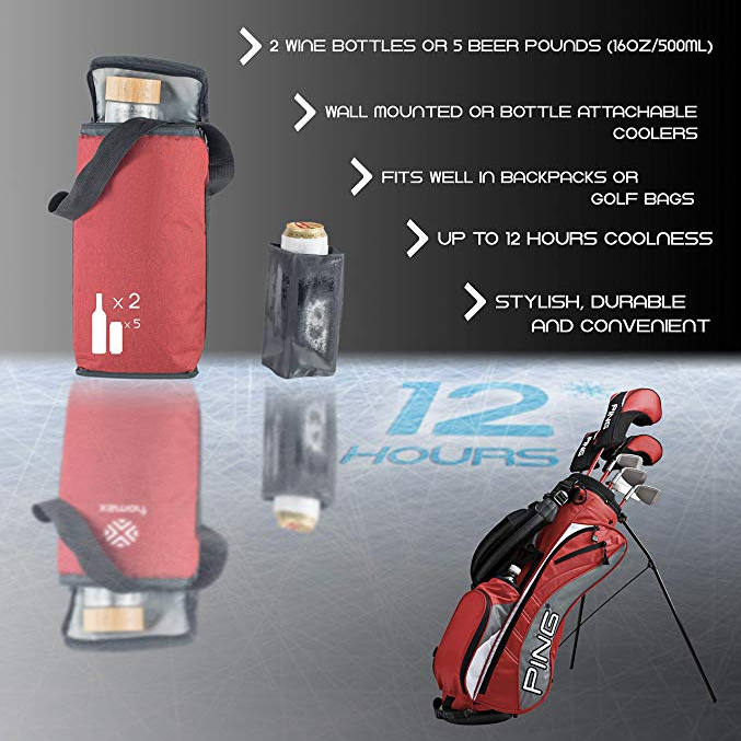Schlanke Kühltasche XSmart mit zwei multifunktionalen Eis-Flüssigkeits-/Flaschenkühlern für Rucksäcke