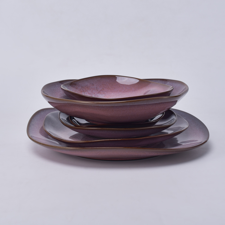 Custom logo attractive dinnerware dinner plates porcelain restaurant serving platter for hotel