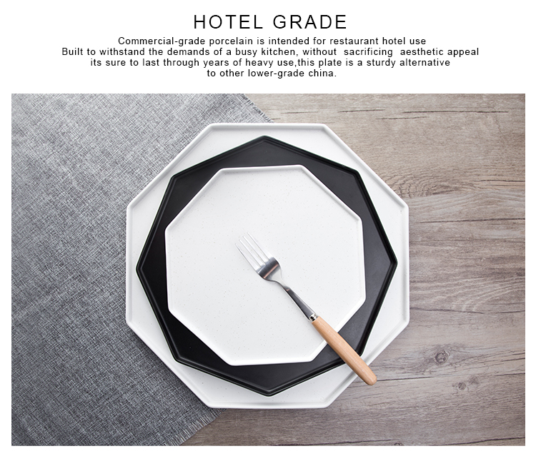 Japanese Style Ceramic Octagonal Plate 12.75 Octagonal Tray