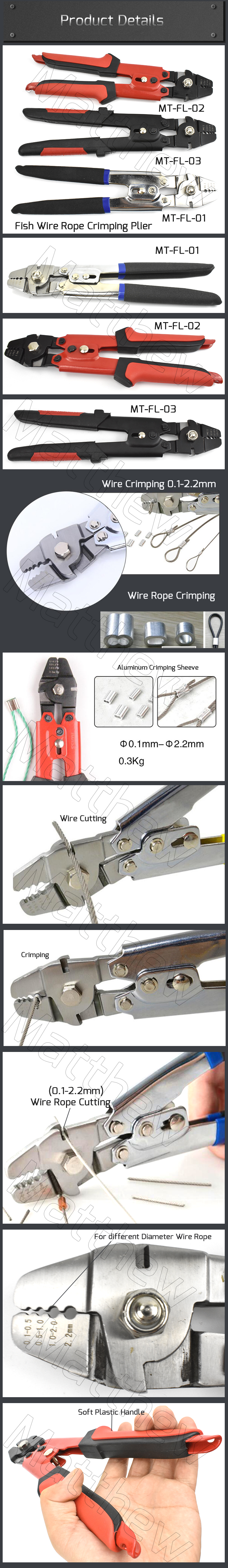 Heavy Duty Steel Wire Rope Crimping Plier for Fishing