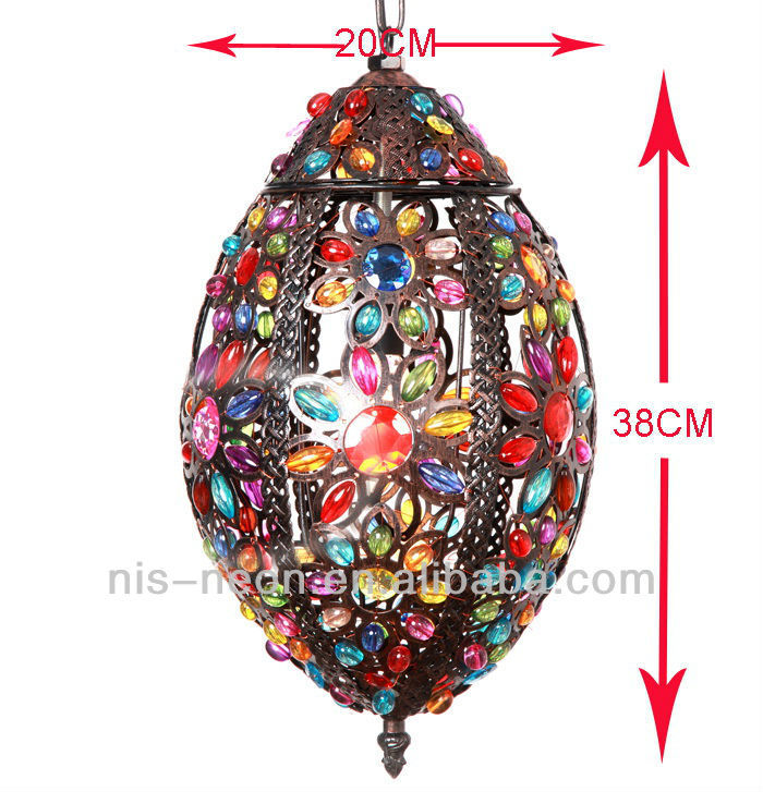 Moroccan lanterns with colourful jewel pendant light NS-124026