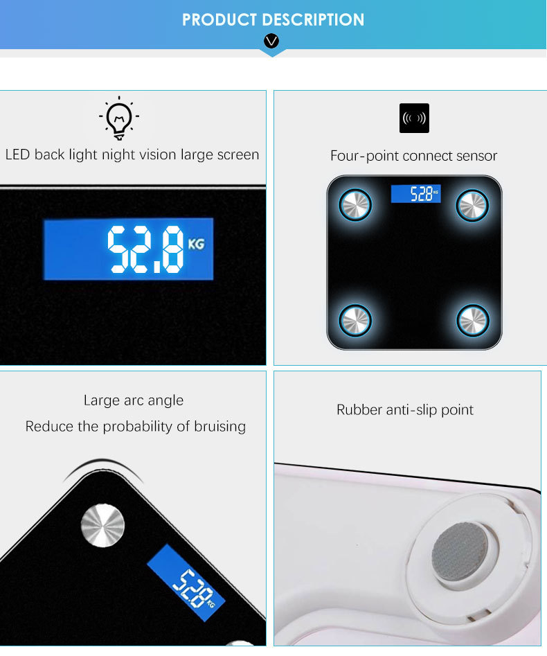 Wholesale personal bathroom scale BMI smart scale body fat