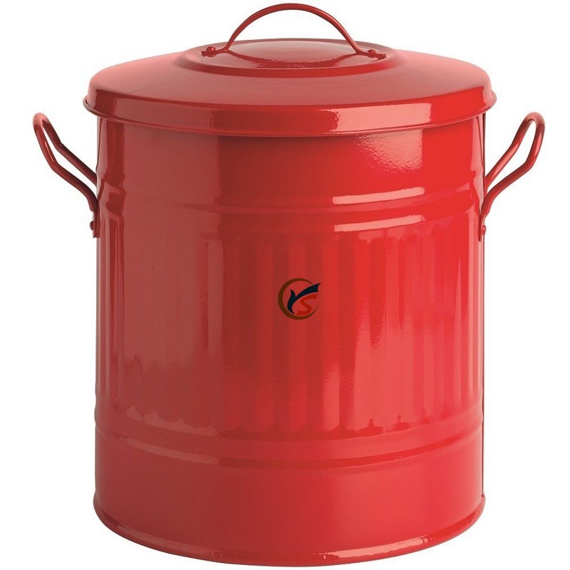 15 L multicolor galvanized metal small bathroom rubbish bin