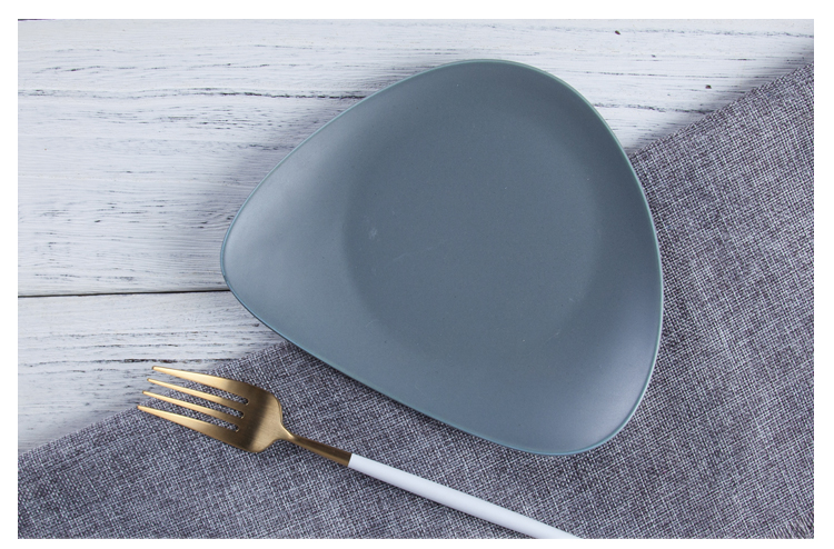 Theme Restaurant Food Dish Grey Triangle Shallow Plate