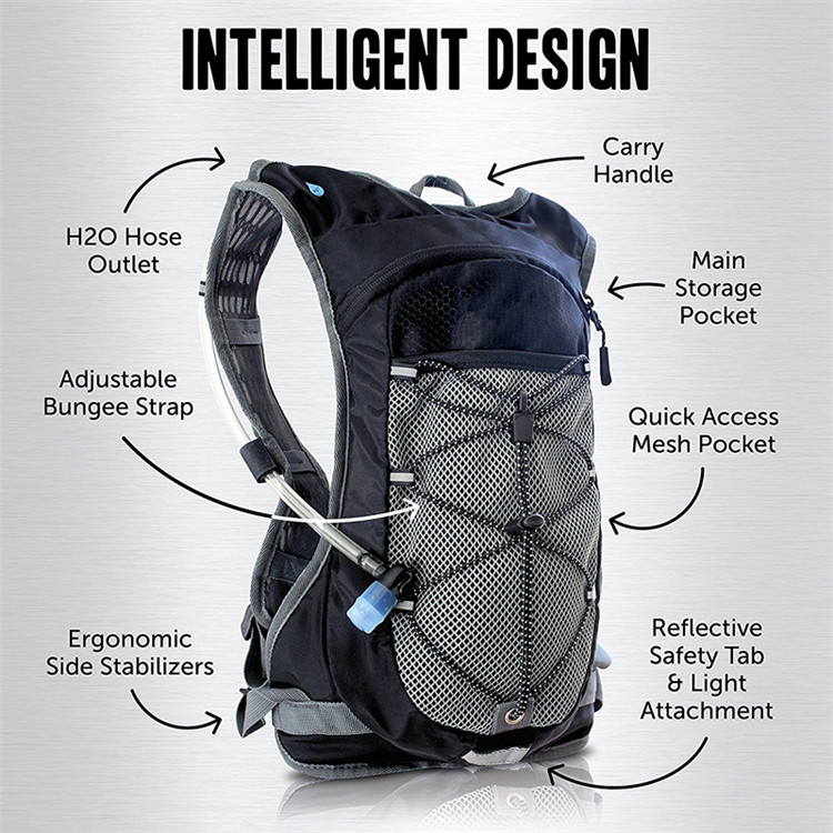 Sac d'hydratation et vessie d'hydratation 2L - Sac à dos d'hydratation à valve à haut débit avec technologie antimicrobienne