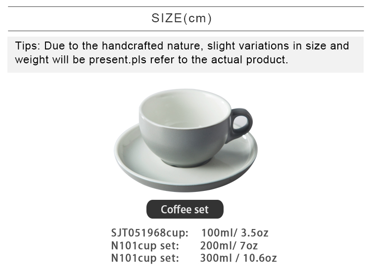 Matte Grey Coffee Cups Expresso Coffee Cup Set For Restaurant