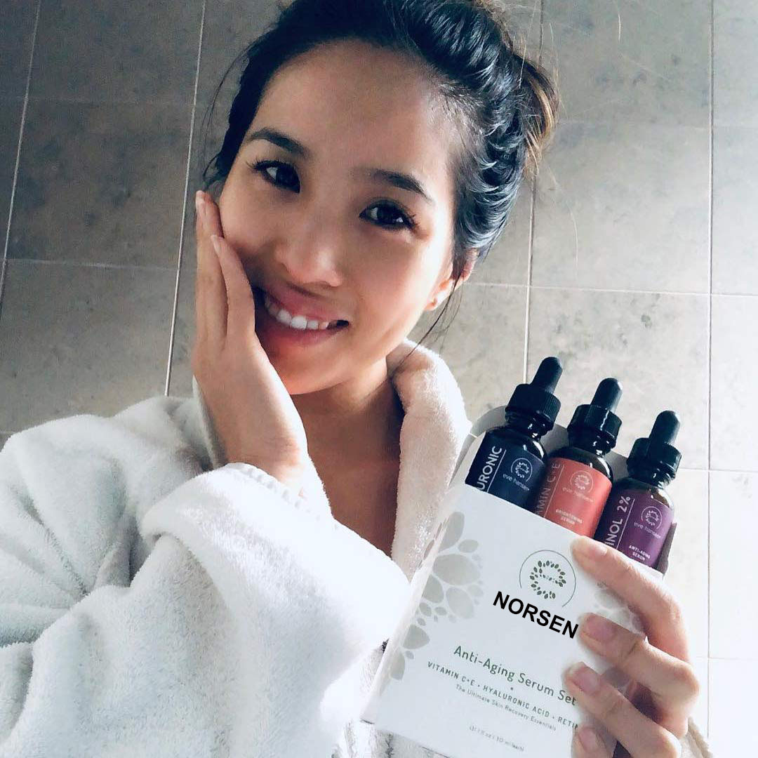 private label add logo korean natural packaging face acne oily skin care 3 bottles in 1 set