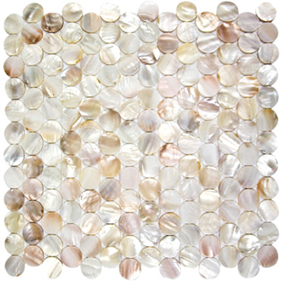 White Wall Decoration Pearl Shell Round Mosaic