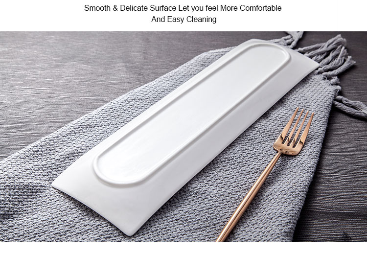 Dining Hall Ceramic Rectangle Long Plates Dishes