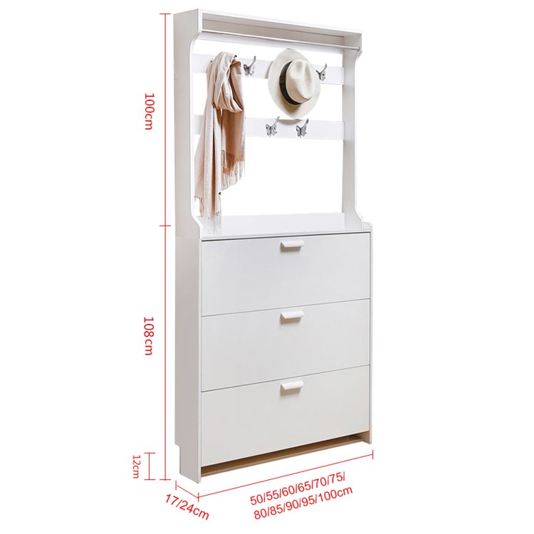 White modern  wooden shoe racks for closets cabinet