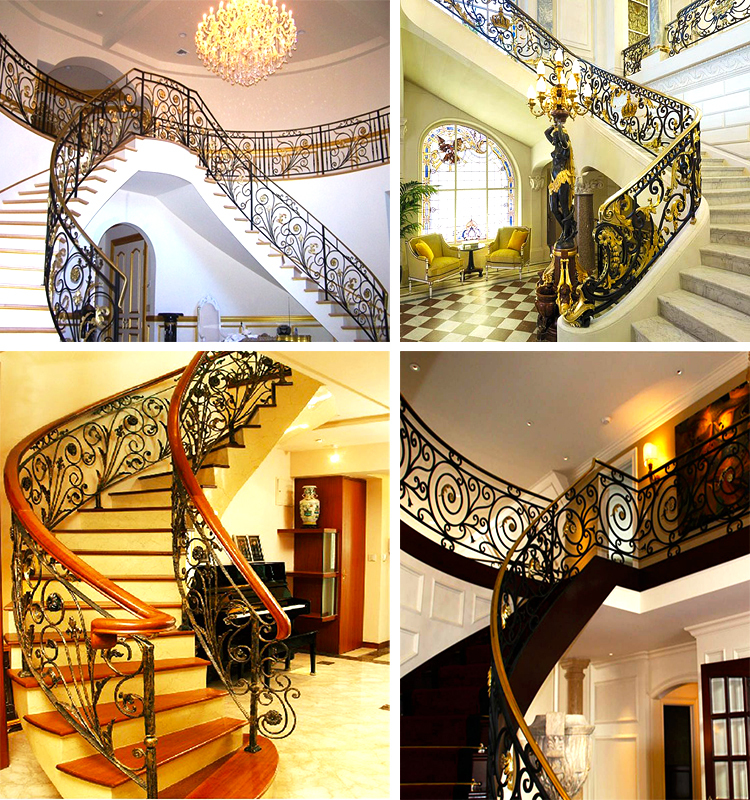 TopBright New luxury design price outdoor used Cast Wrought Iron balcony stair railing