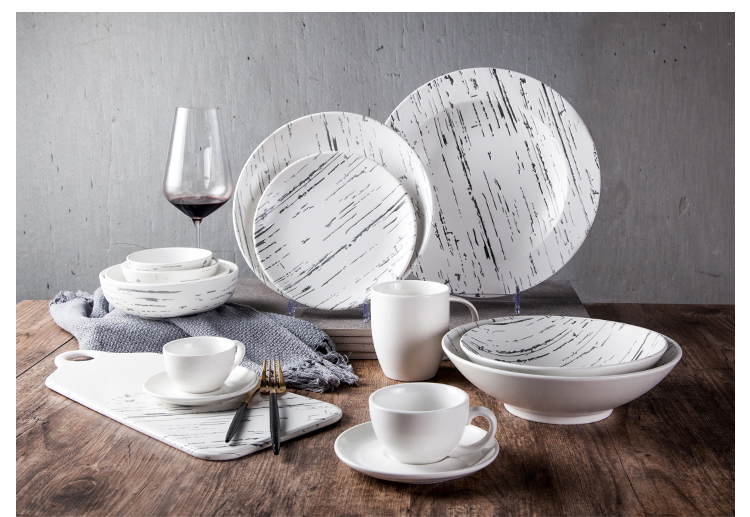 250Ml Cappuccino Marble Cup With Saucer Set For Cafe