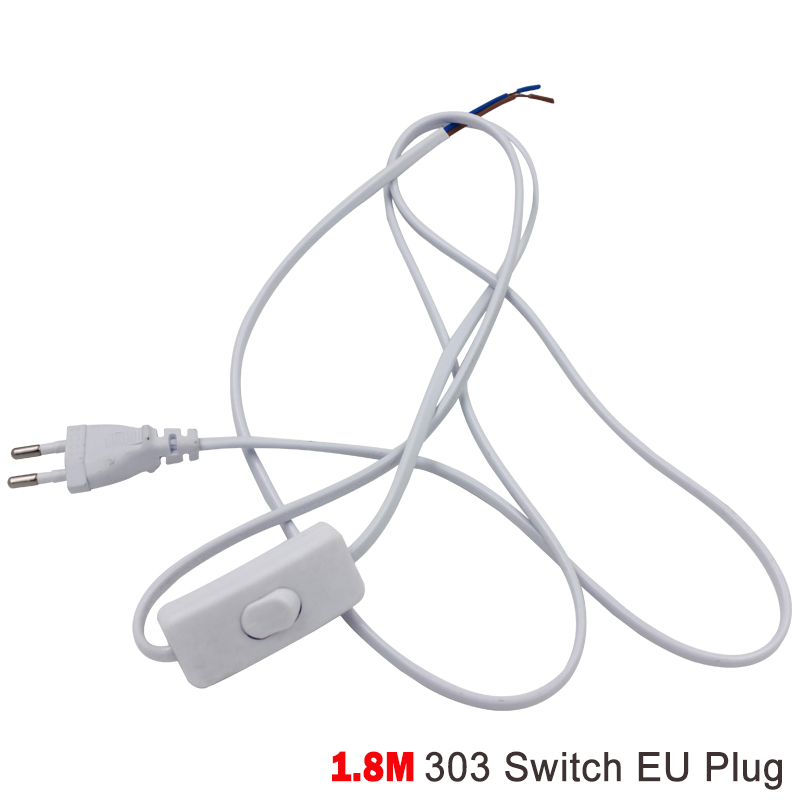 Cable de línea 303/304/317/301, cable de alimentación atenuador/interruptor de doble botón, Cable de enchufe europeo para bombilla LED/luminaria de escritorio de EE. UU.