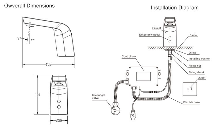 Geagle Touchless Bathroom Faucet , Sensor Basin Faucet, Automatic Tap