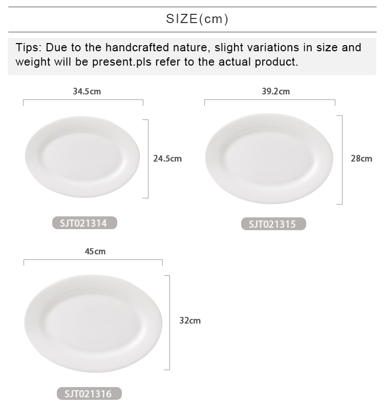Chaozhou Factory Manufacture White Ceramic Oval Dishes