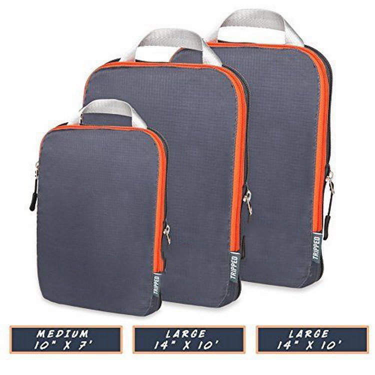 Cubes d'emballage de compression Mesh Travel Bagages Organisateurs d'emballage Sacs zippés