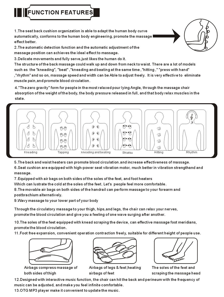 MY-S027 Best price Electric Zero Gravity Recliner Deluxe Multi-functional massage chair