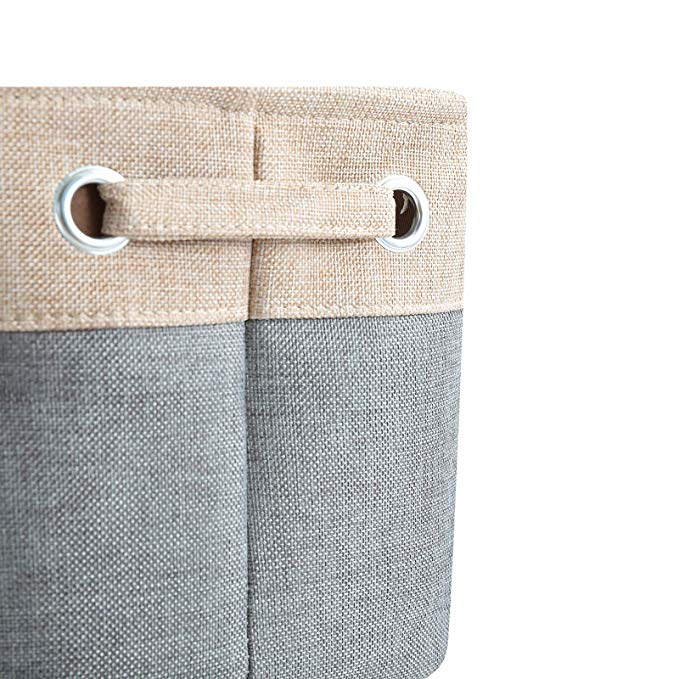 3 pièces toile de coton grand pliable pliable vêtement jouet vêtements paniers de rangement boîtes sac