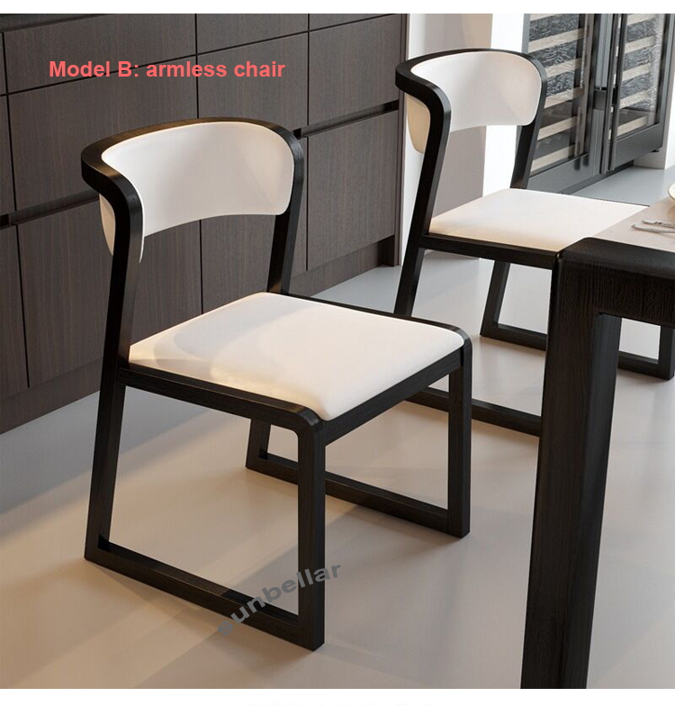 wholesale living room leather dining chair wooden  luxury armchair Nordic design for restaurant cafe shop