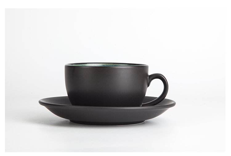 Matte Blue Coffee Cup Set 280Ml Coffee Cup And Saucer