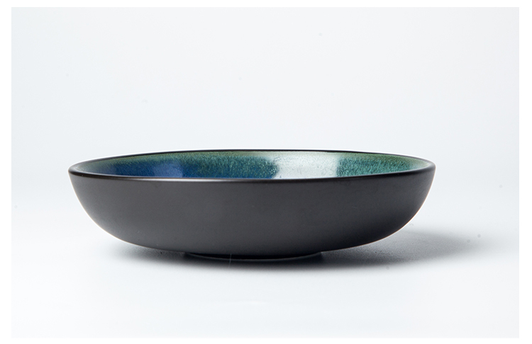 Reactive Glaze Gourmet Deep Dishes Catering Blue Plate Porcelain