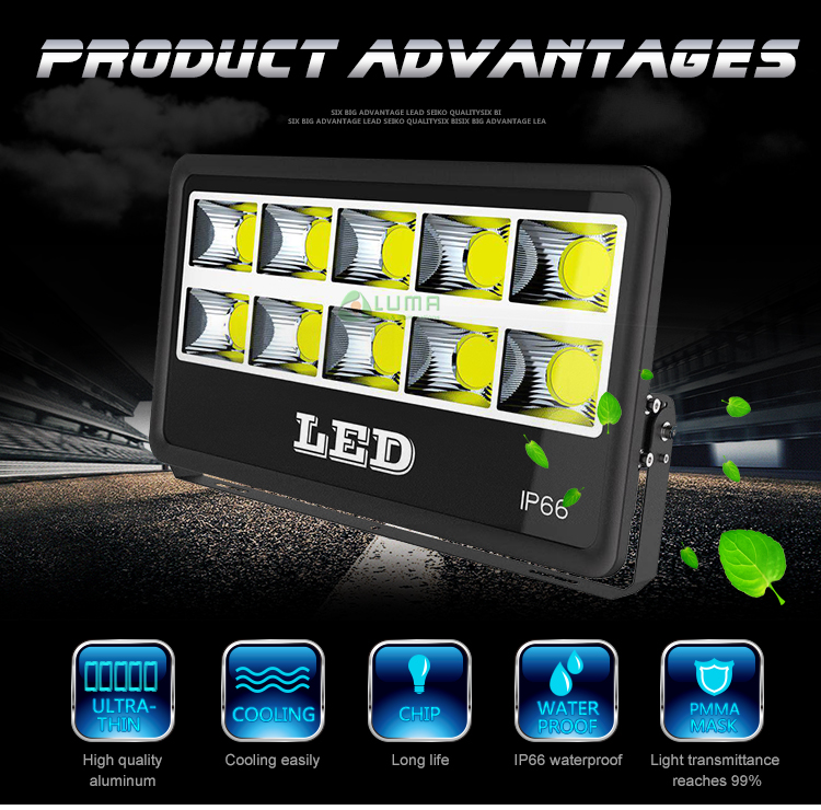 High Power Floodlight 400 Watt Led Lights 6000K White Landscape Lamp