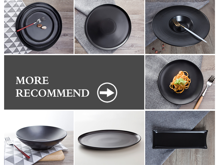 SHENGJING Ceramic Factory Bulk Black Matt Glaze Guangzhou Plates