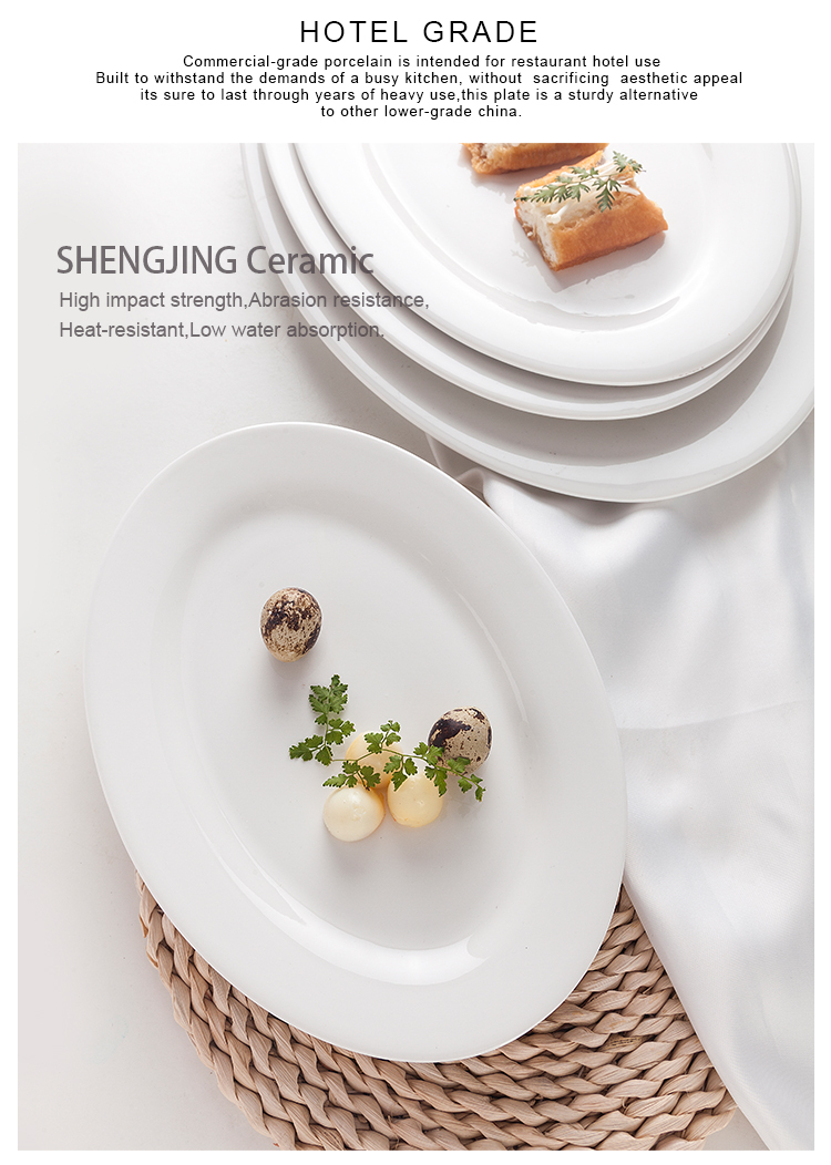 Chaozhou Factory Manufacture White Ceramic Oval Dishes
