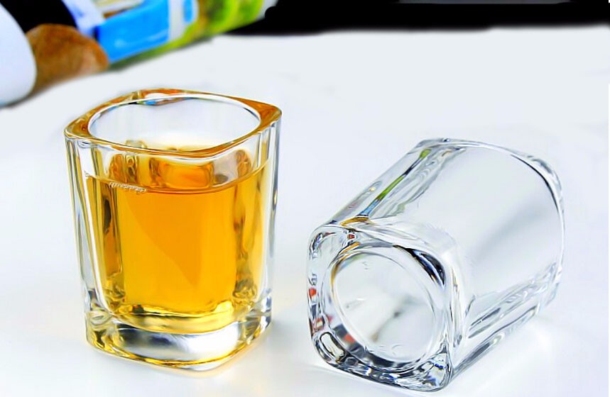 K-6050 Custom Logo Promotional Square Shot Glass With Printing For Souvenir Gift Mini Square Shot Glass