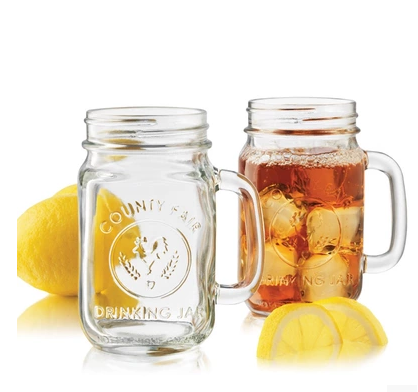 Haonai glass jar with handle and metal lid,drinking whisky/juice/mason jar beer mug