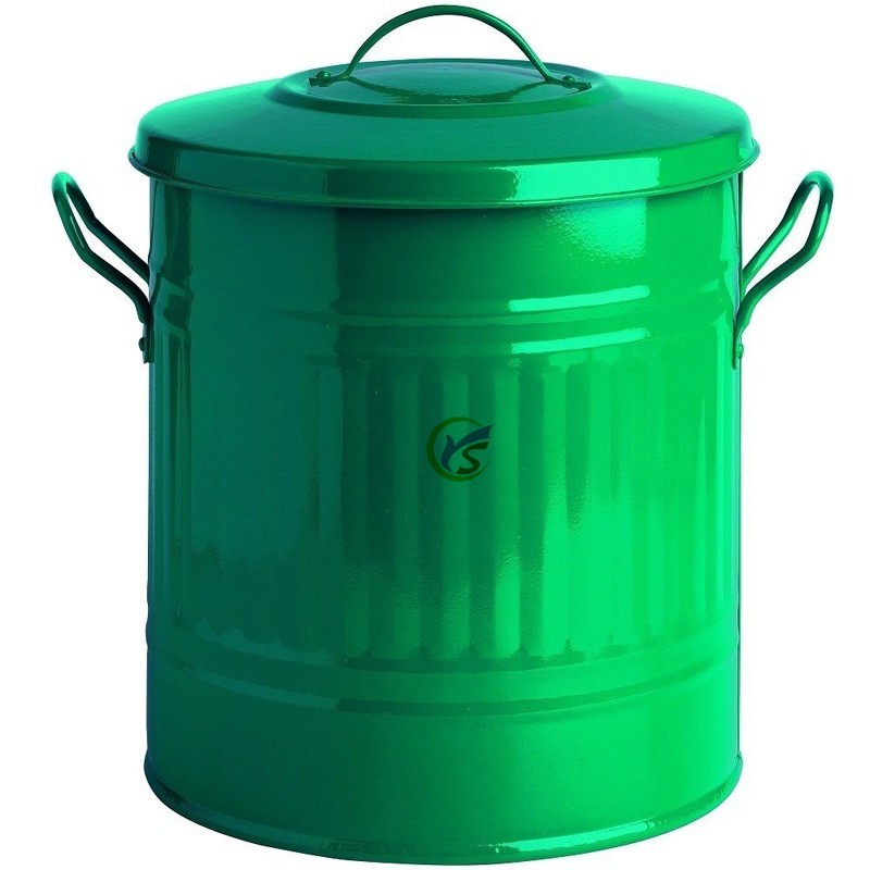 15 L multicolor galvanized metal small bathroom rubbish bin