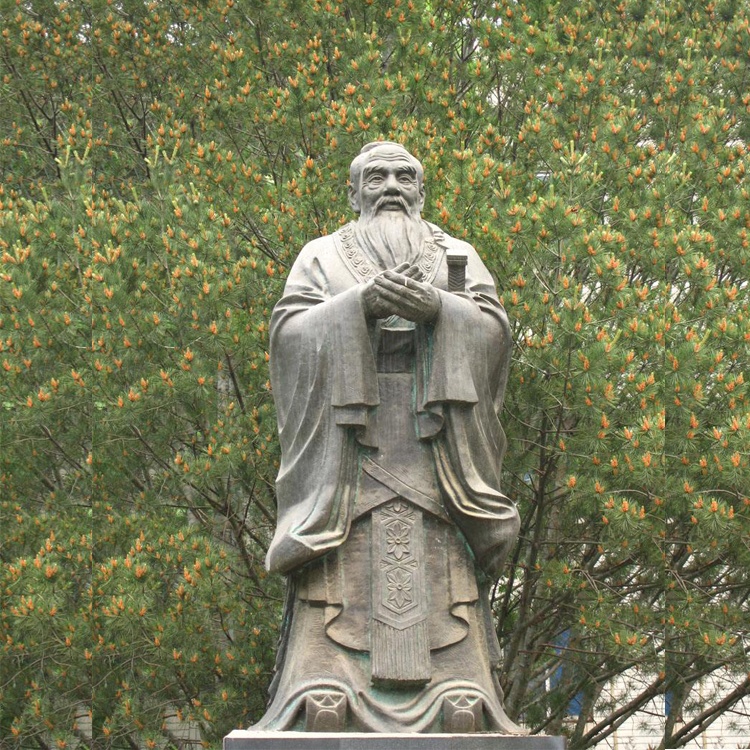 中国古董・ブロンズ「古将軍銅像」精美彫刻 中国古代の有名な真鍮の男像ブロンズ孔子彫刻磨かれた金属技術