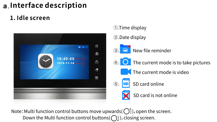 Home intercom system security video door phone wired video doorbell with monitor