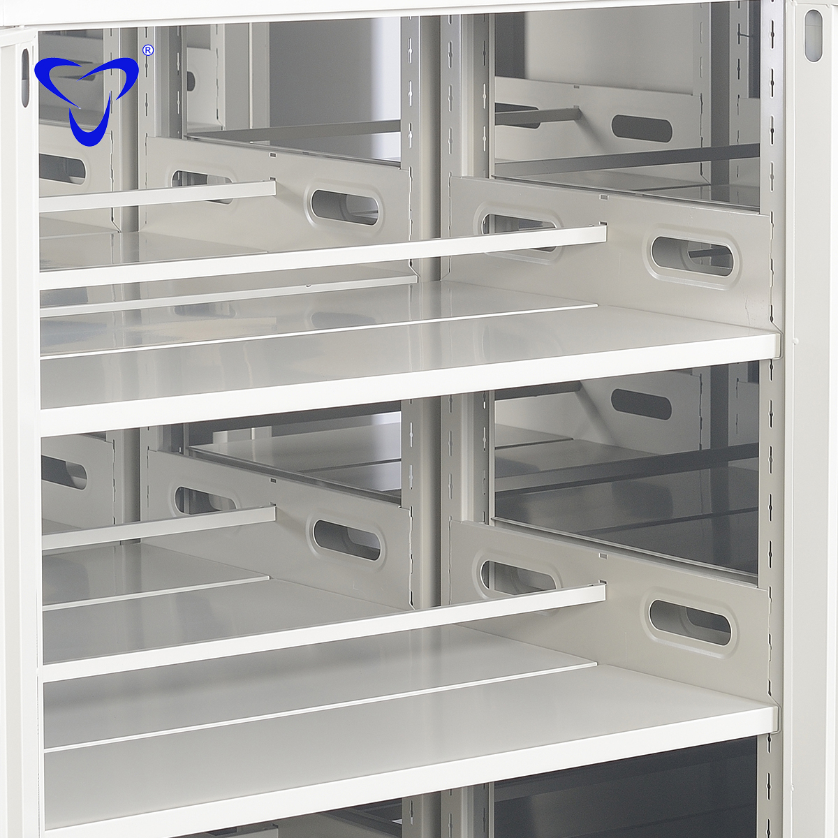 Factory low price KD steel furniture Movable library use Compact Shelving metal mobile mass File shelf