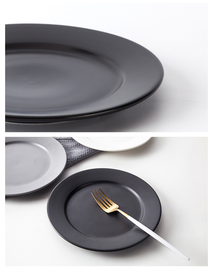 Wholesale factory Ceramic Flat Matte Color Glaze Bread Plate For Bistro