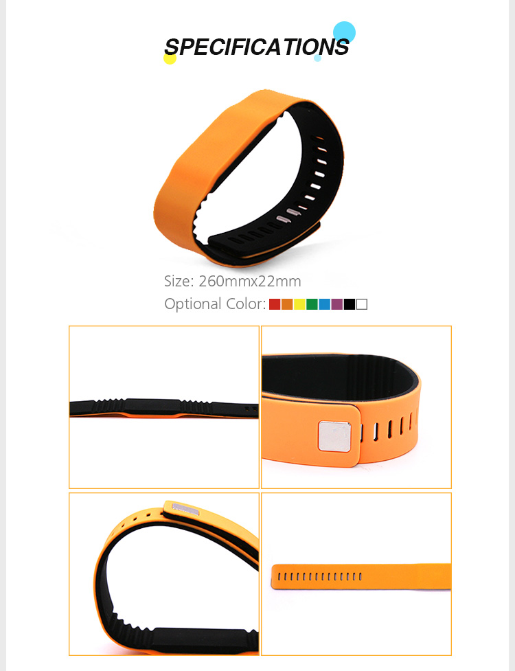 New Design Double Color RFID MIFARE Wristband Adjustable NFC Bracelet