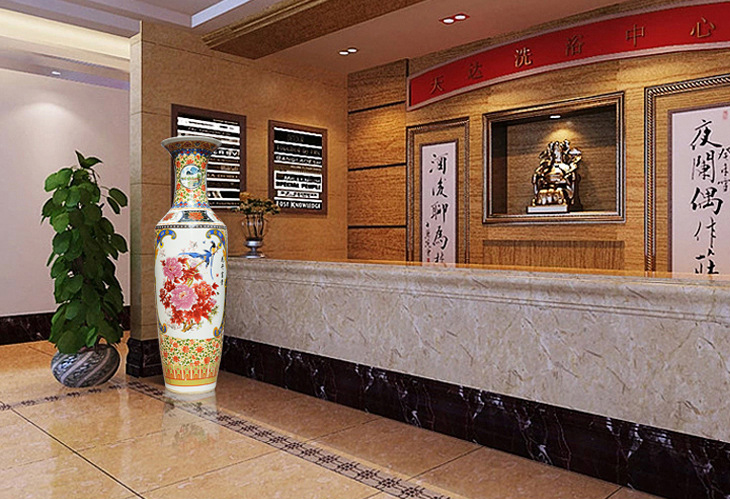 Hot custom pattern porcelain decorative floor vases