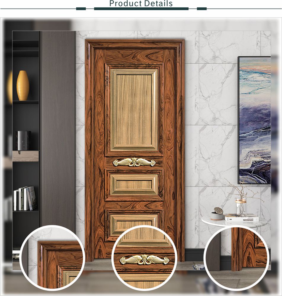 single door sandwich panel interior 3 panel solid wooden door