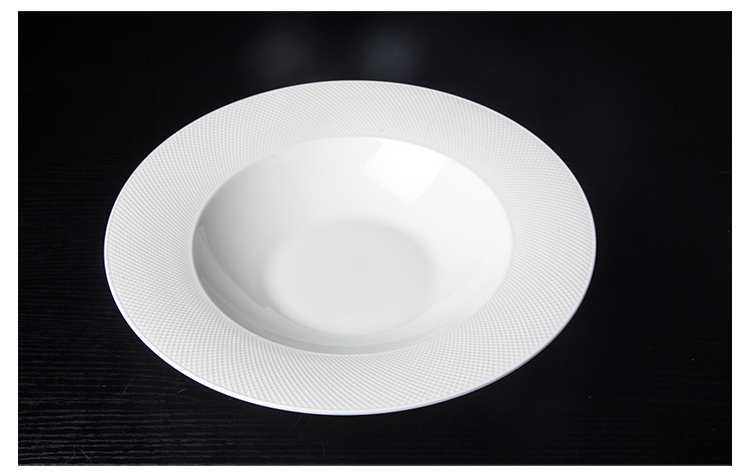 Hotel Ware Porcelain Wide Rim Deep Ceramic Pasta Plate
