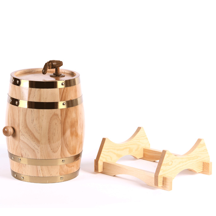 1L varnish finish pine wood wine barrel for whisky,brandy and customized laser carving logo