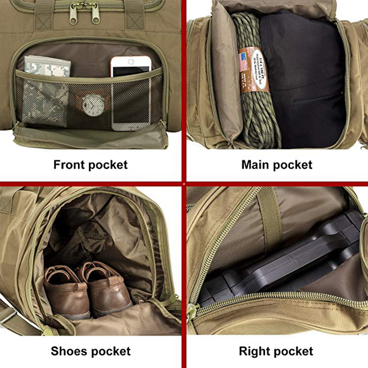 Sac marin fait sur commande de sport de gymnase de vêtement de logo avec le compartiment de chaussure pour les hommes