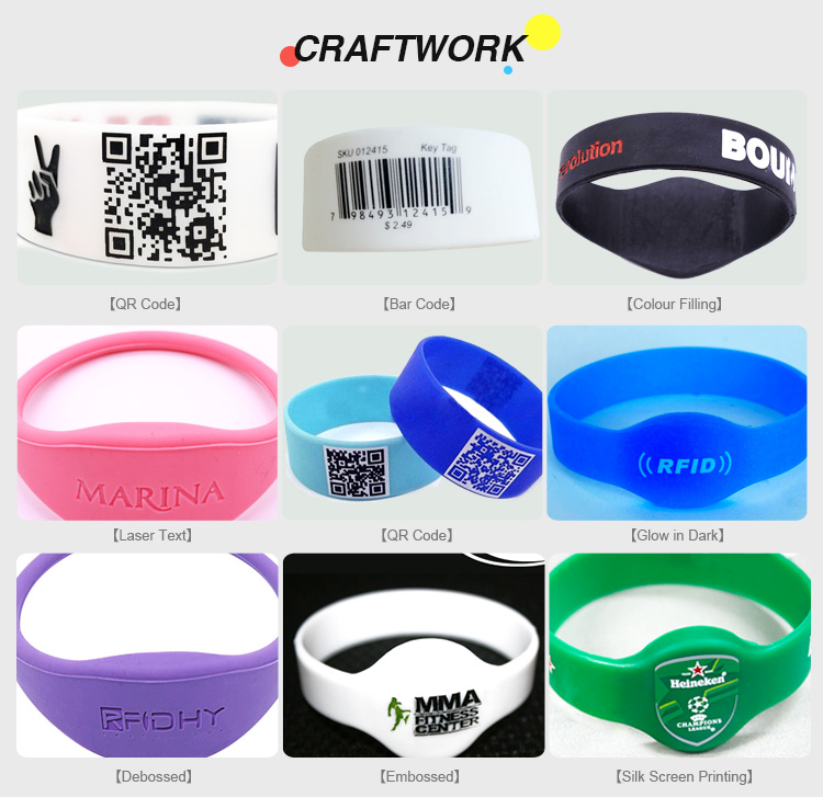 New Design Double Color RFID MIFARE Wristband Adjustable NFC Bracelet