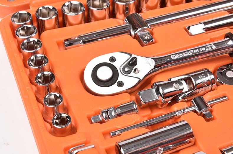 Asaki 94pcs Industrial Grade Cr-V 1/4'' Dr Socket And Wrench Set