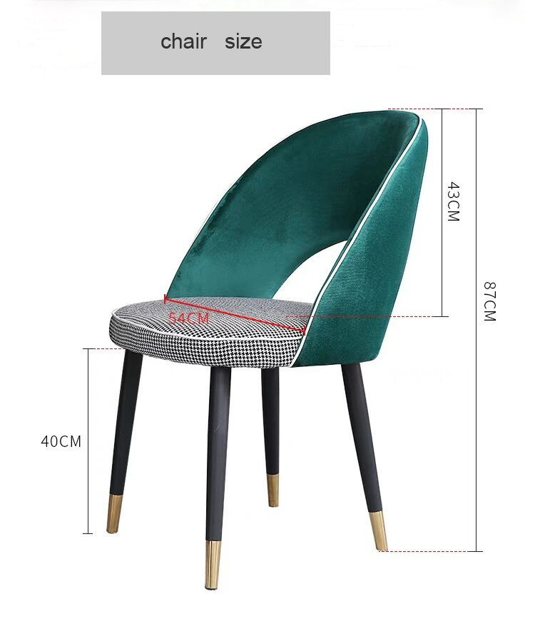 Nordic modern design green velvet chair dining room wooden legs with gold dinning chair luxury fabric dining room chairs