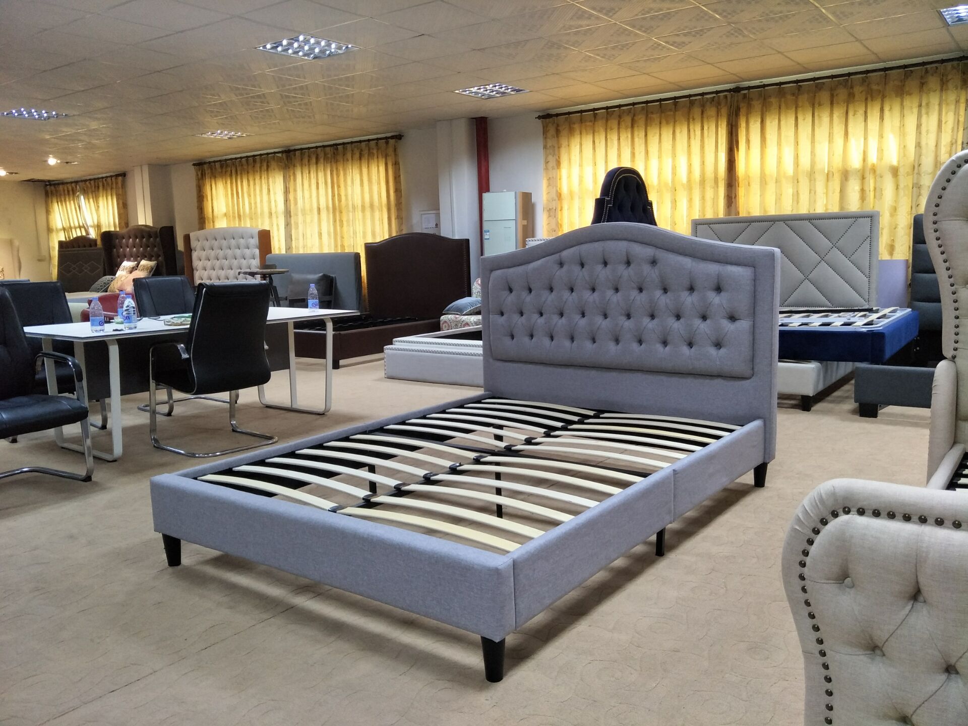 Bedroom Furniture French upholstered latest double bed designs