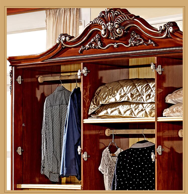 four door wardrobe antique European whole wardrobe French bedroom furniture wardrobe pfy5000