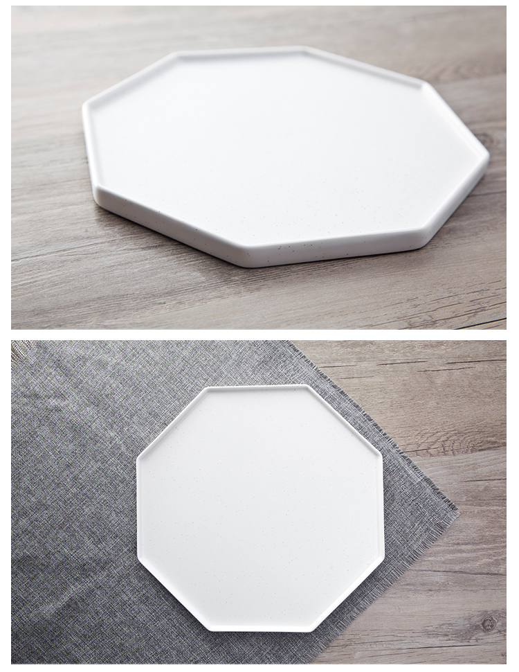 Japanese Style Ceramic Octagonal Plate 12.75 Octagonal Tray
