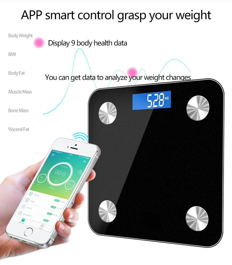 Wholesale personal bathroom scale BMI smart scale body fat
